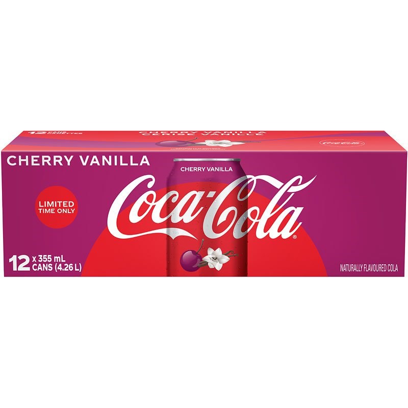 Coca Cola Cherry Vanilla, 12 Fl Oz Cans, 12 Pack