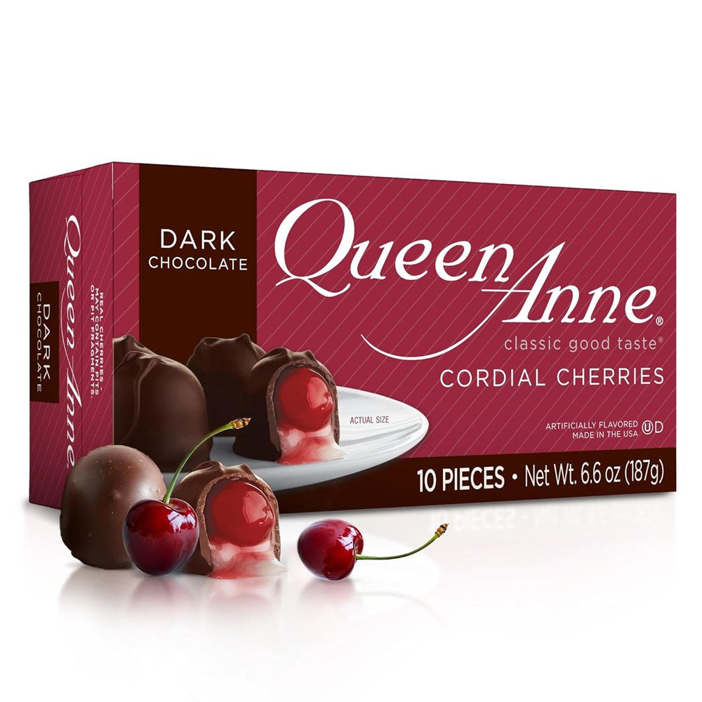 Queen Anne Chocolate Cordial Cherries Dark Chocolate 10 pieces