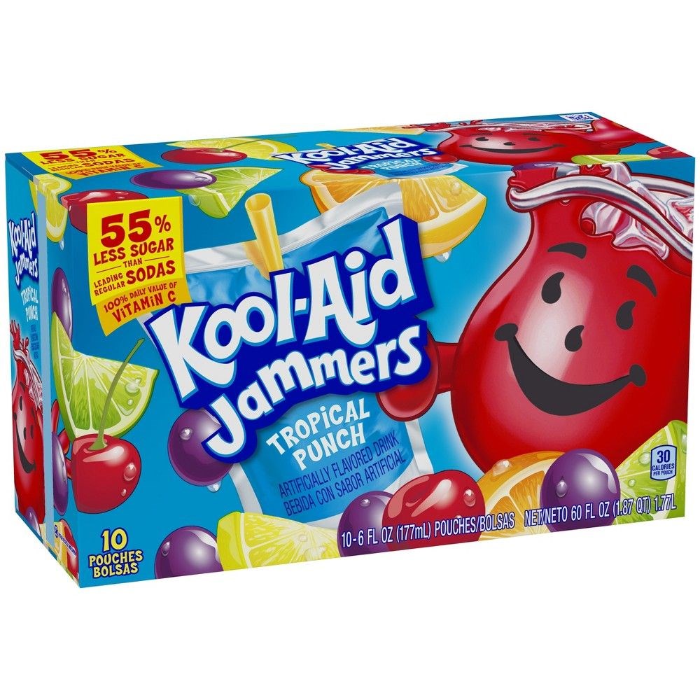 Kool Aid Jammers Tropical Punch 10pk 60floz/1.77L