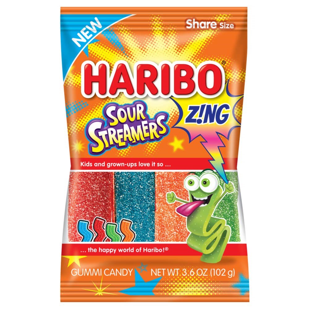 Haribo Sour Streamers Z!ng 3.6oz/102g