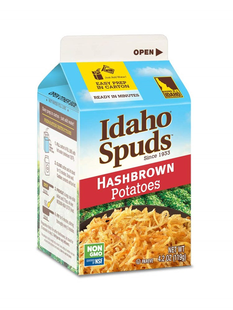 Idaho Spuds Hashbrown Potatoes 4.2oz/119g (Best Before June 2024)