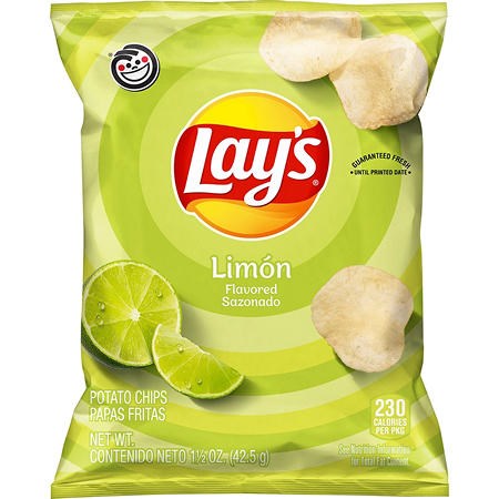 Lays Limon Potato Chips 1.5oz/42.5g (Best By 4 Dec 2024)