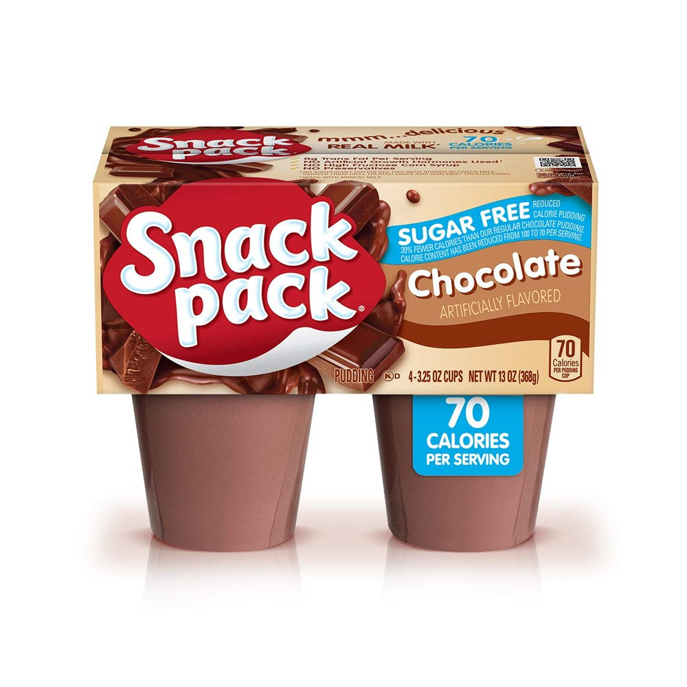 Snack Pack Pudding Chocolate SF 4pk 13oz/368g