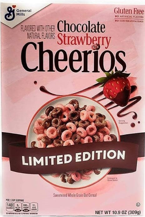 Cheerios Chocolate Strawberry Limited Edition 18.5oz/524g Best By Nov 2024