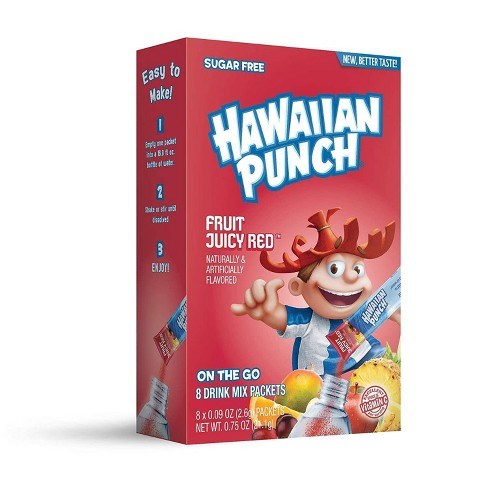 Hawaiian Punch On the go Fruit Punch Juicy Red Drink Mix 8pk STG 0.75oz/21.1g