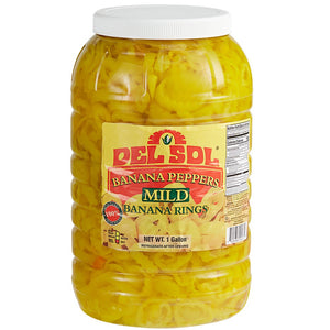 Del Sol Banana Pepper Mild Rings 1GAL/3.8L