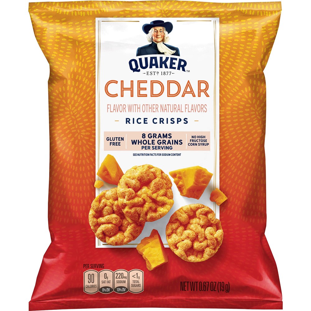 Quaker Popped Rice Crisps - Cheddar 0.67/19g