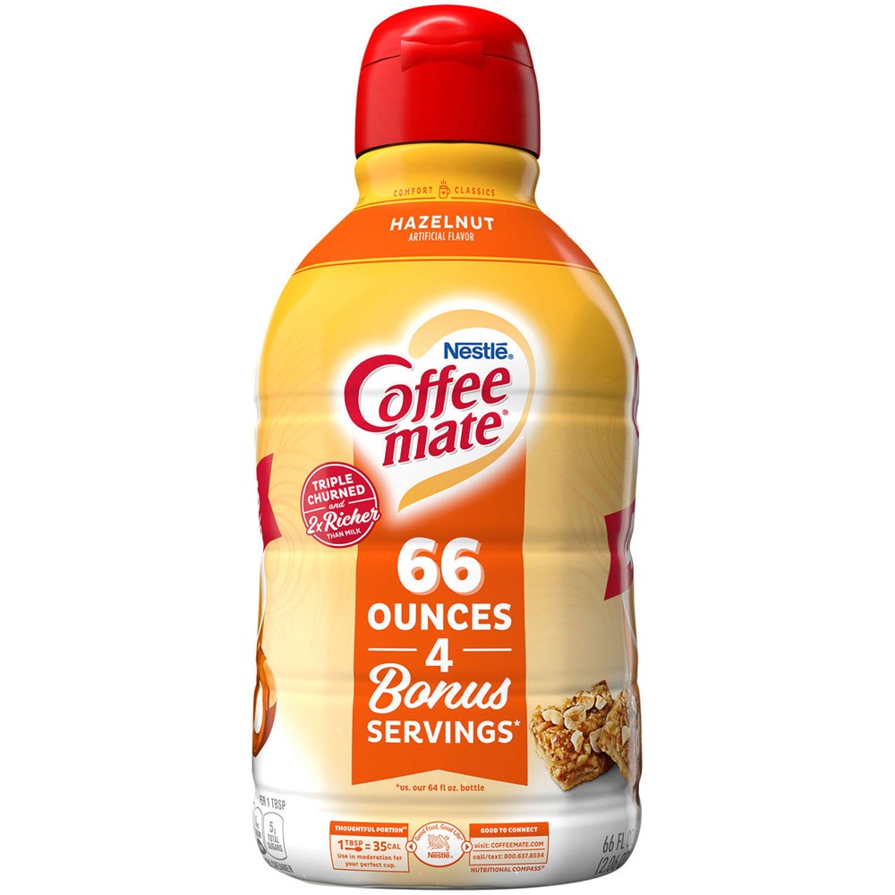 Nestle Coffee Mate Liquid 66oz Hazelnut 66floz/1.95L