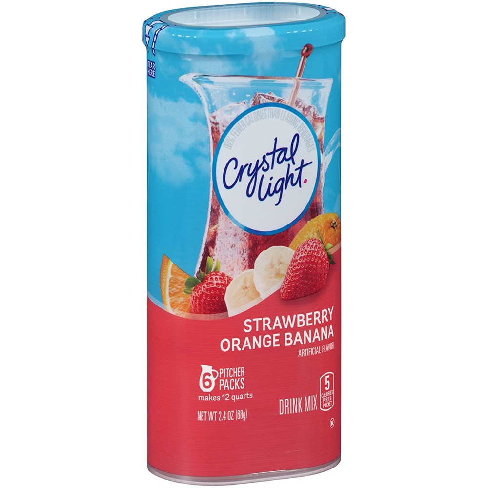 Crystal Light Strawberry Orange Banana 6pk STG 2.4oz/68g