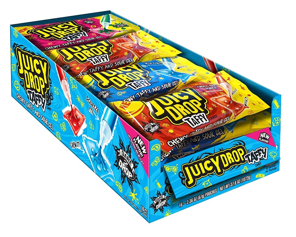 Juicy Drop Taffy 2.36oz/67g Pouch each