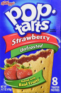 Pop Tarts - 8pk Unfrosted Strawberry 14.1oz/400g