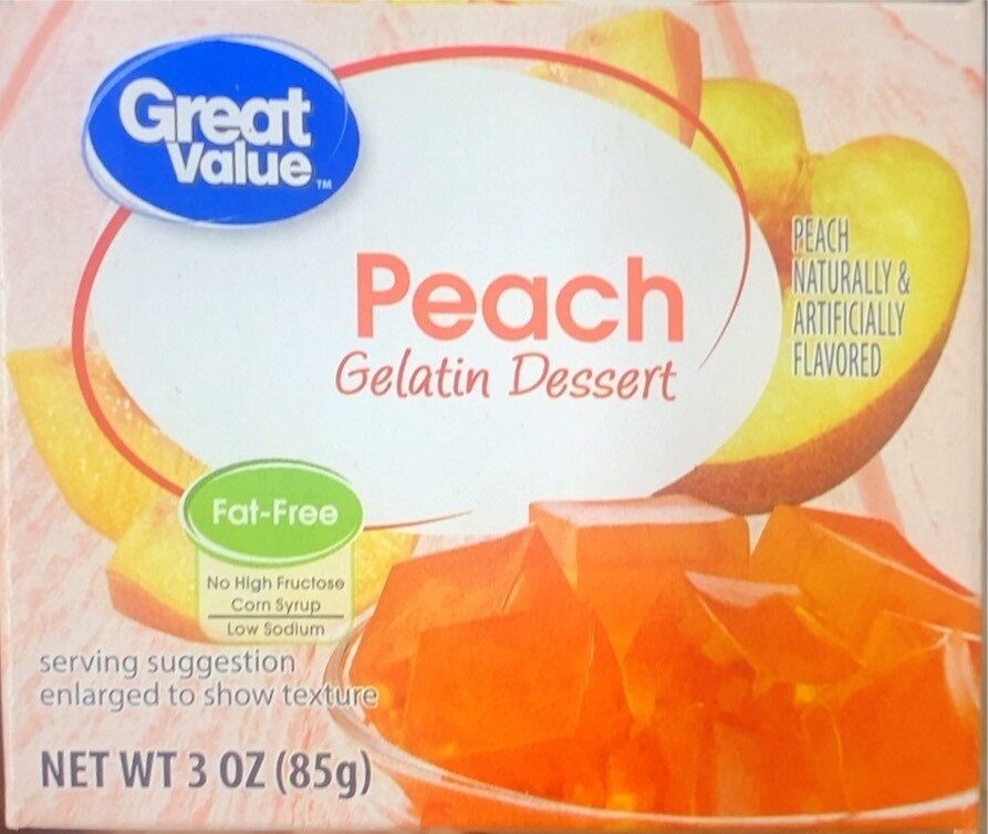 Great Value Fat Free Peach Gelatin 3oz/85g