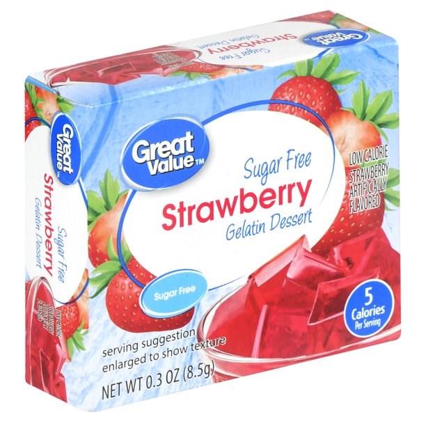 Great Value Sugar Free Strawberry Gelatin .3oz/8.5g  (Best By Mar 2025)