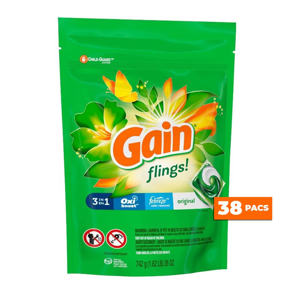 Gain Flings Laundry Pods 38 pods Original