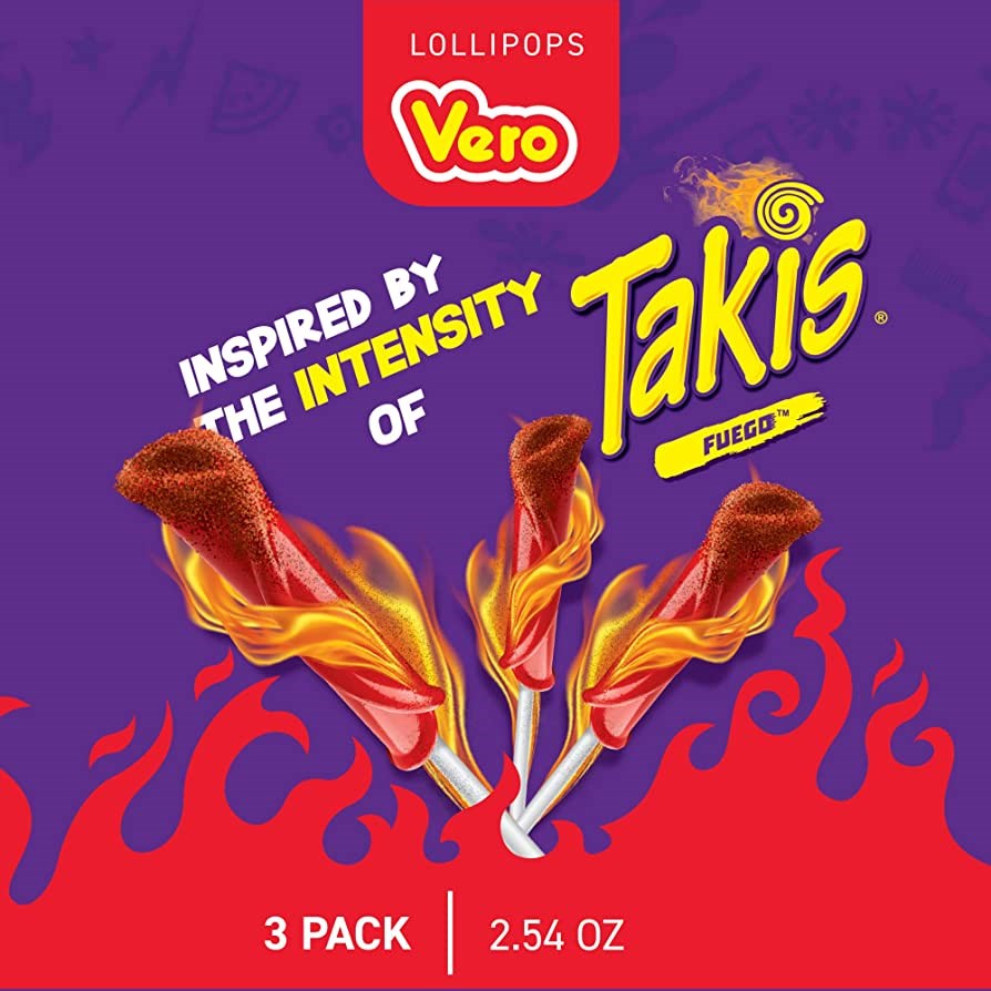 Takis Fuego Lollipops 3pk