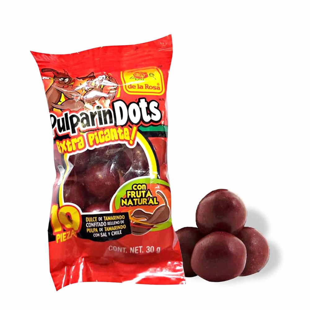 De La Rosa Pulparin Dots Extra Spicy/Picante 1.07oz/30g