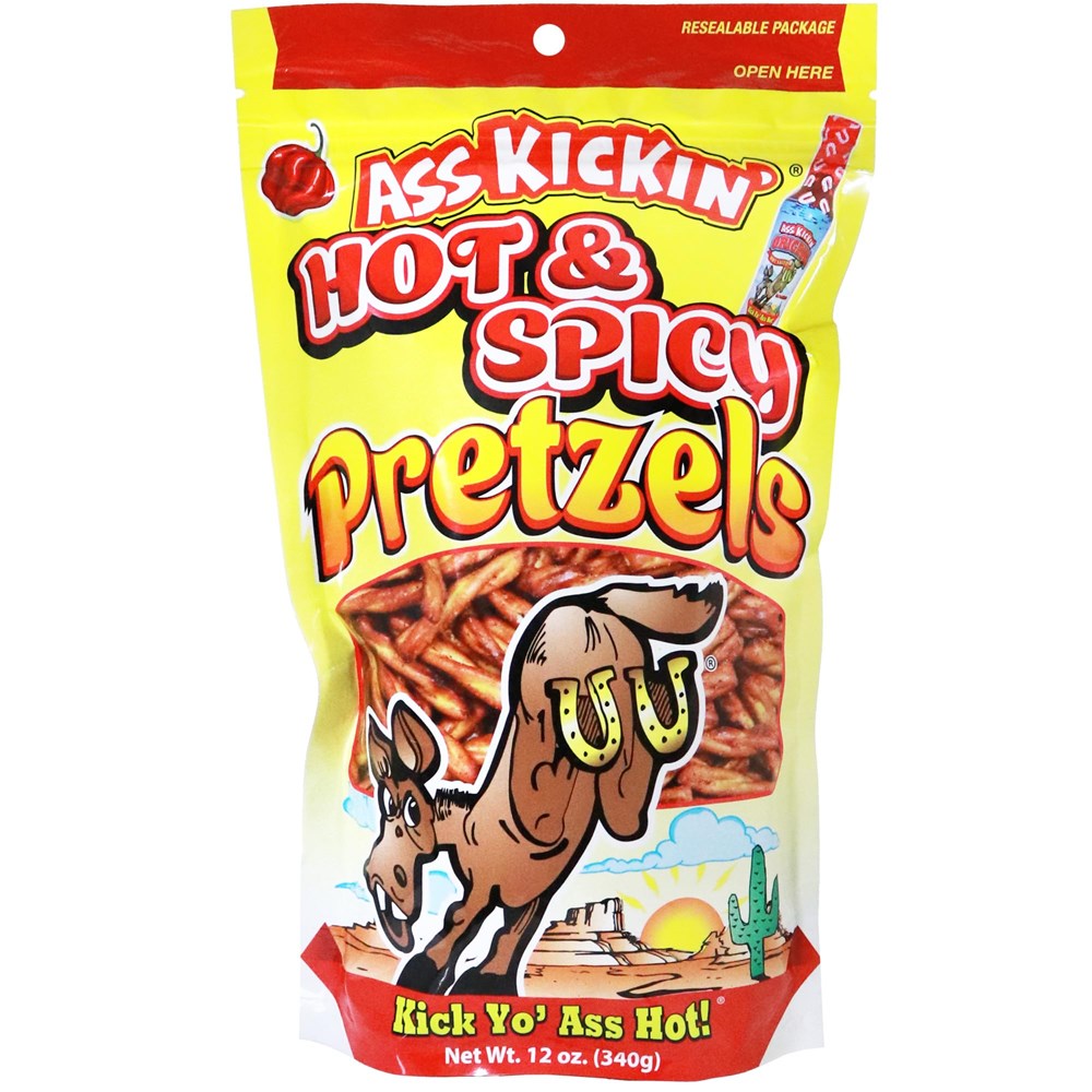 Ass Kickin Pretzels Hot & Spicy 12oz/340g