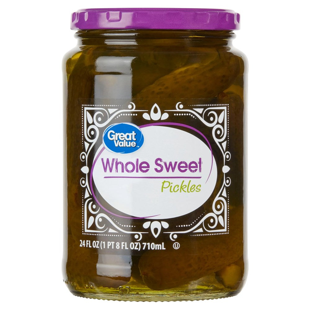 Great Value Whole Sweet Pickles 24floz/710ml