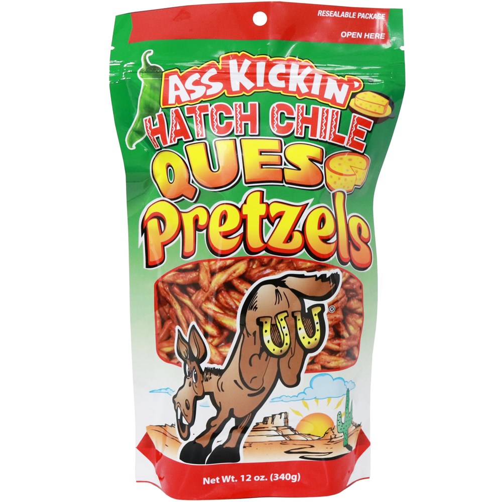 Ass Kickin Pretzels Hatch Chile Queso 12oz/340g