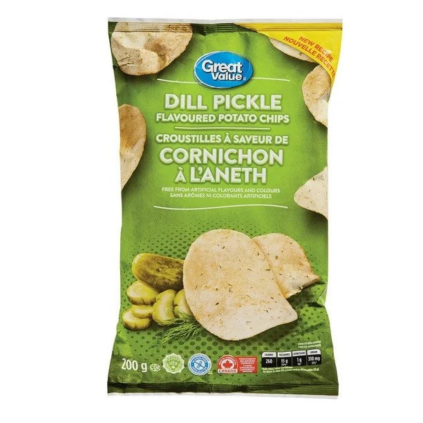 Great Value Potato Chips Dill Pickle 200g