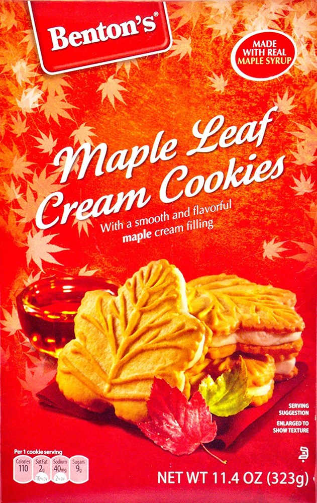 Bentons Maple Leaf Cream Cookies