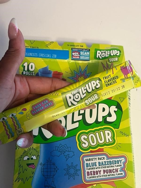 Fruit Roll Ups Sour Blue Razz or Berry Punch