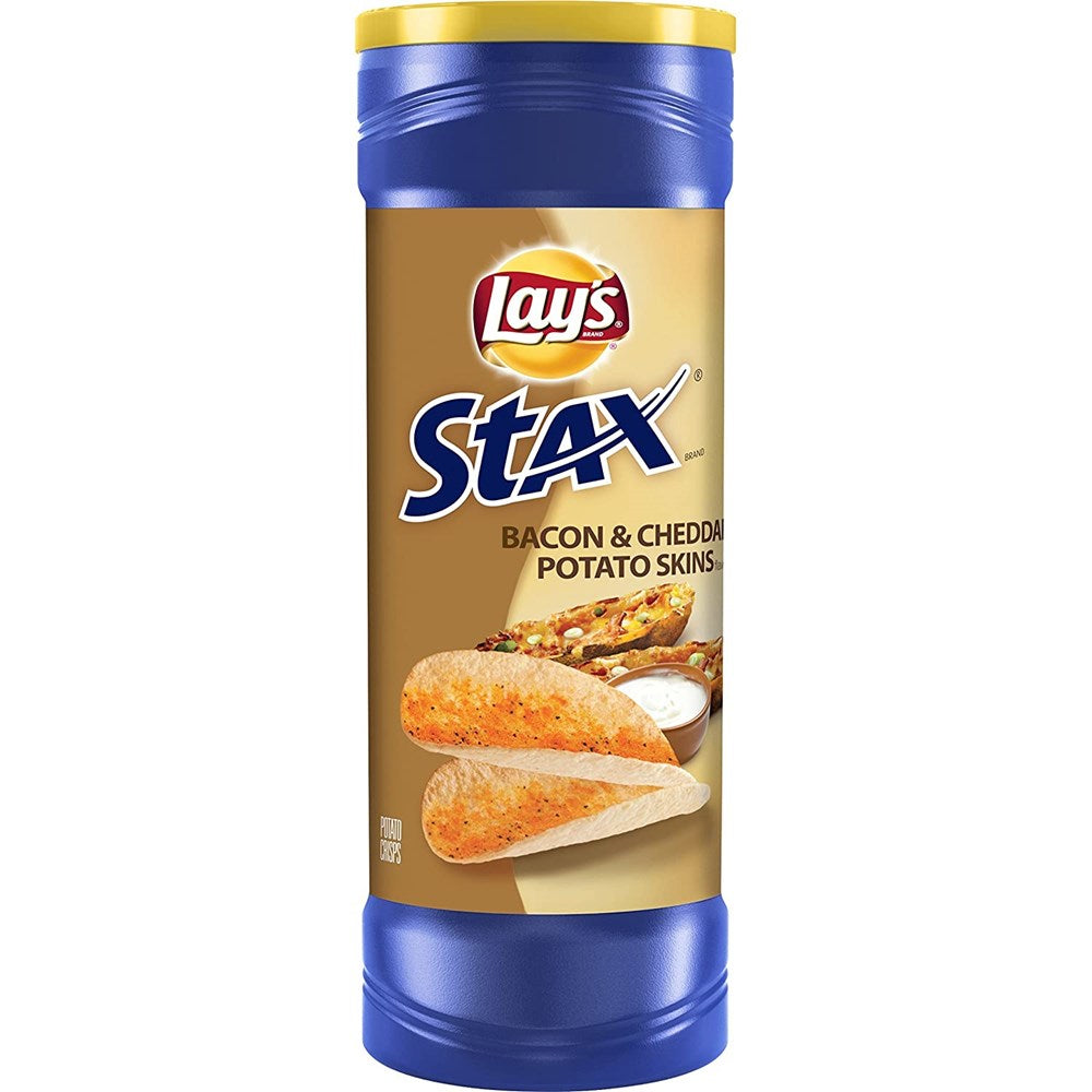 Lays Stax Bacon & Cheddar Potato Skins 5.5oz/155.9g