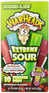 Warheads Extreme Sour Freezer Pops 10pk@1oz/283.5g