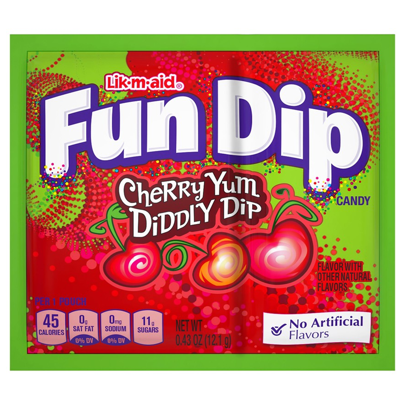 Fun Dip Cherry Yum Diddly Dip Candy .43oz/12.1g